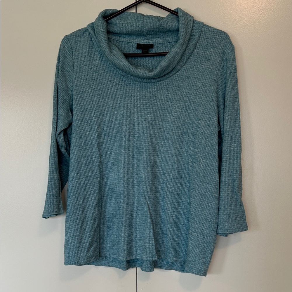 J. Jill teal colored Cowl Neck Sweater size medium